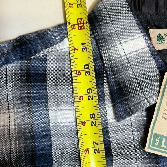 NEW NWT Northwest Territory Flannel Shirt Mens L Gray Blue Plaid Long Sleeve - Picture 6 of 9